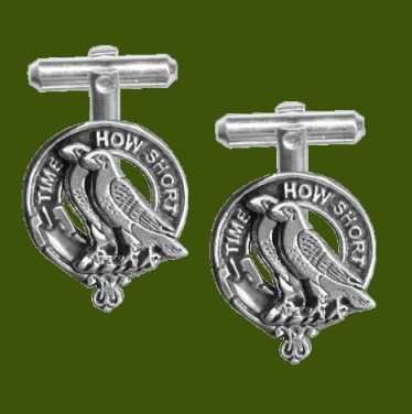 Image 0 of Akins Clan Badge Stylish Pewter Clan Crest Cufflinks