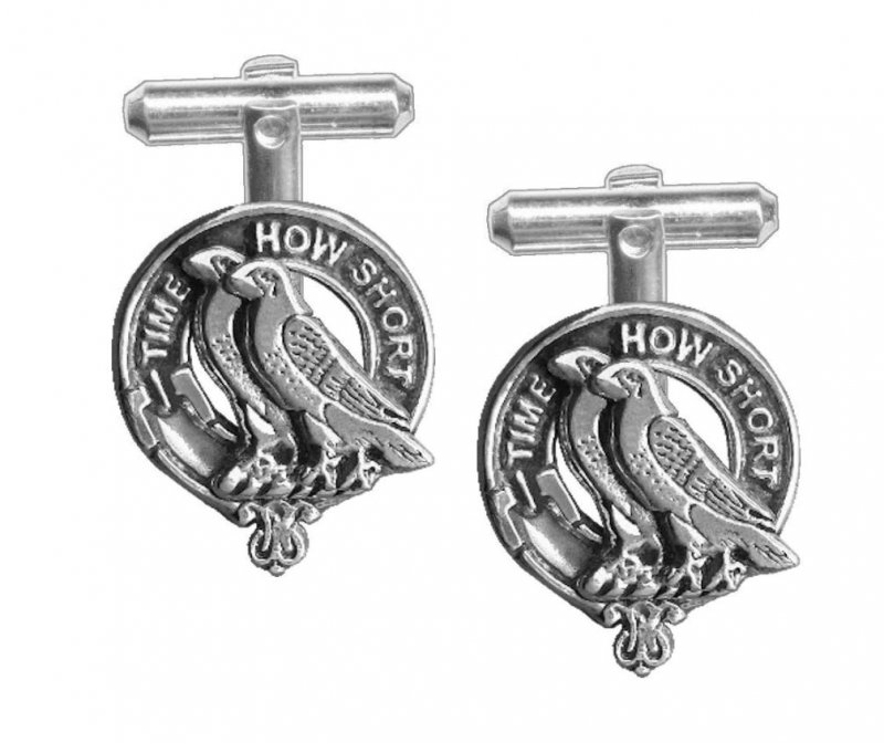 Image 1 of Akins Clan Badge Stylish Pewter Clan Crest Cufflinks