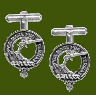 Image 0 of Alexander Clan Badge Stylish Pewter Clan Crest Cufflinks