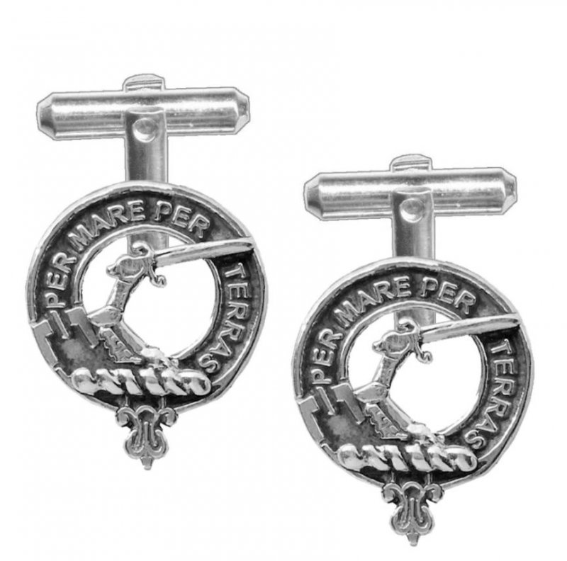 Image 1 of Alexander Clan Badge Stylish Pewter Clan Crest Cufflinks