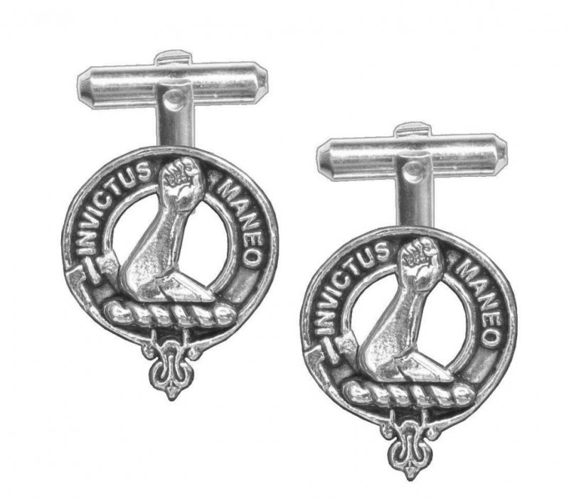 Image 1 of Armstrong Clan Badge Stylish Pewter Clan Crest Cufflinks