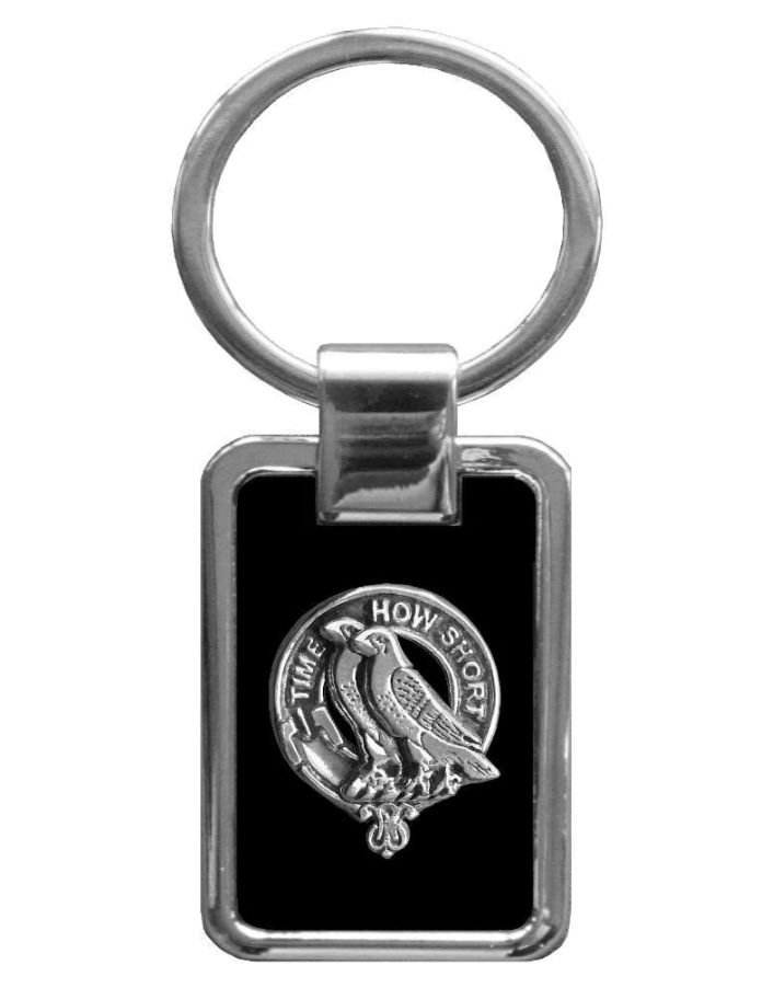 Image 1 of Akins Clan Badge Stainless Steel Silver Clan Crest Keyring