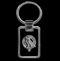 Akins Clan Badge Stainless Steel Silver Clan Crest Keyring