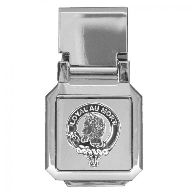 Image 1 of Adair Clan Badge Stainless Steel Silver Clan Crest Money Clip