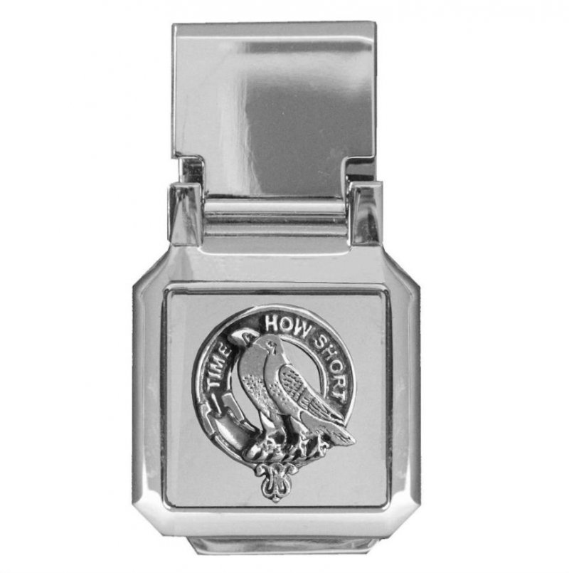 Image 1 of Akins Clan Badge Stainless Steel Pewter Clan Crest Money Clip