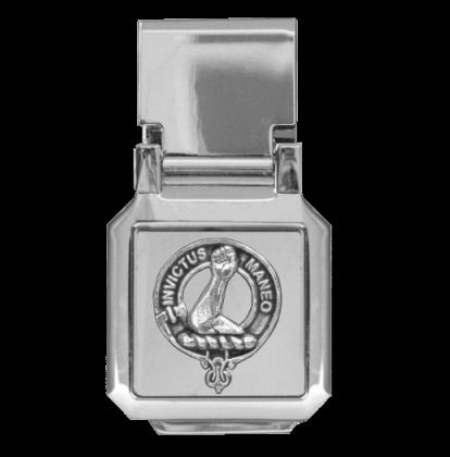 Image 0 of Armstrong Clan Badge Stainless Steel Silver Clan Crest Money Clip
