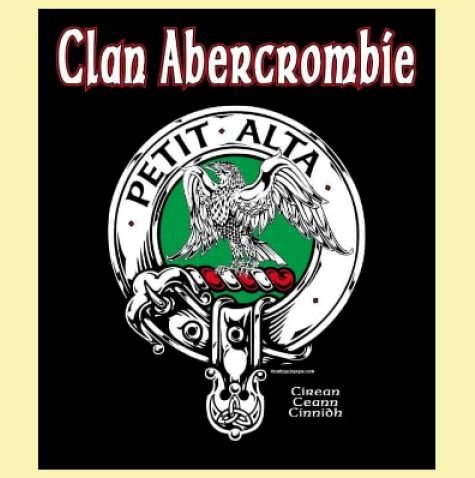 Image 0 of Abercrombie Clan Badge Clan Crest Adult Mens Black Cotton T-Shirt