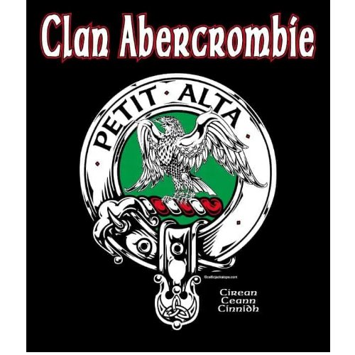 Image 1 of Abercrombie Clan Badge Clan Crest Adult Mens Black Cotton T-Shirt