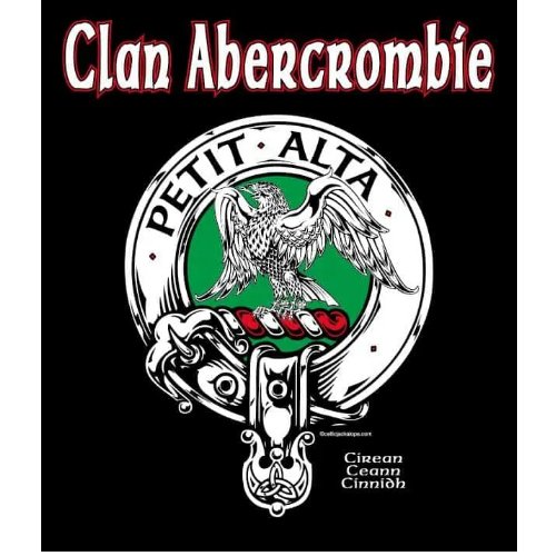 Image 1 of Abercrombie Clan Badge Clan Crest Adult Ladies V-Neck Black Cotton T-Shirt