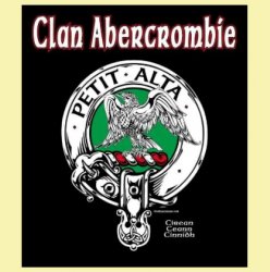 Abercrombie Clan Badge Clan Crest Adult Ladies V-Neck Black Cotton T-Shirt