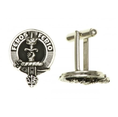 Image 1 of Clan Crest Round Stylish Pewter Clan Badge Cufflinks