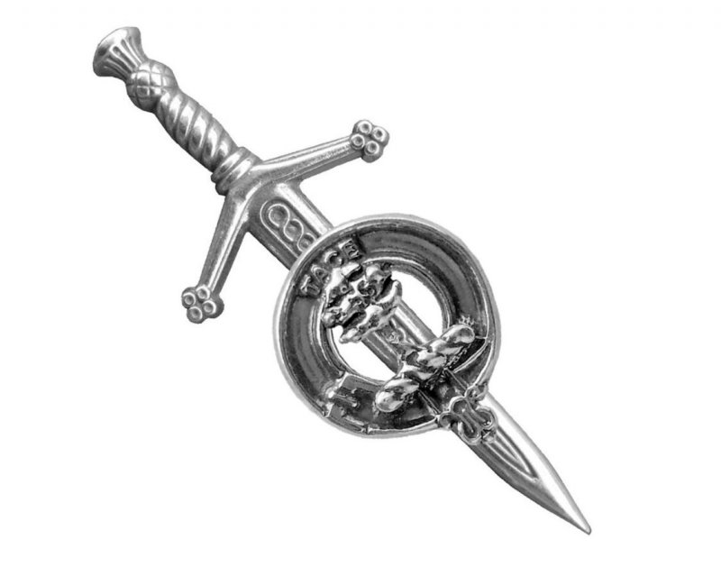 Image 1 of Abercrombie Clan Badge Stylish Pewter Clan Crest Small Kilt Pin