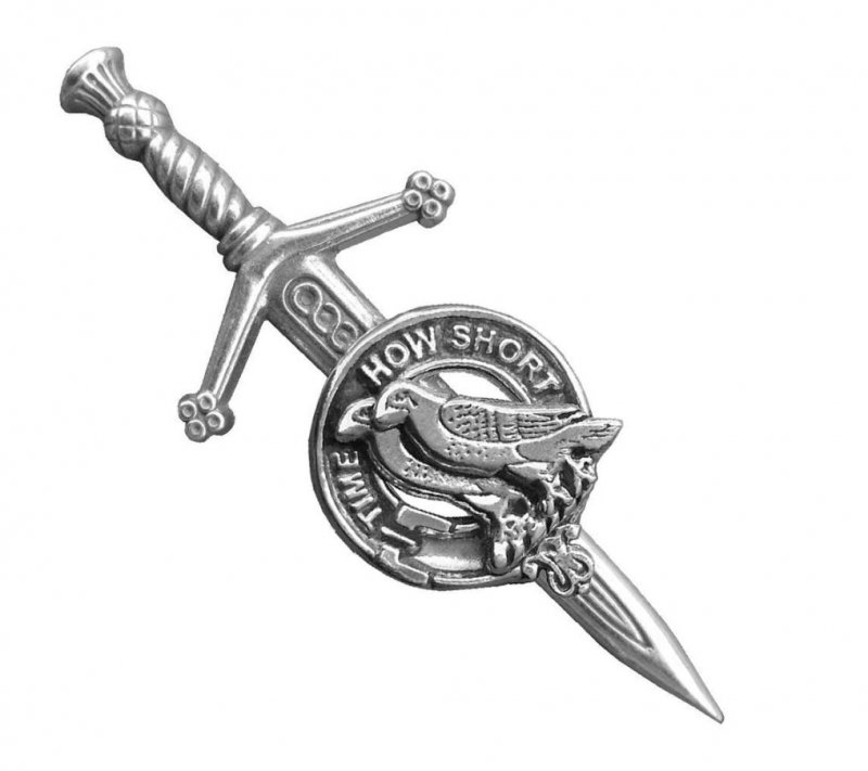 Image 1 of Akins Clan Badge Stylish Pewter Clan Crest Small Kilt Pin