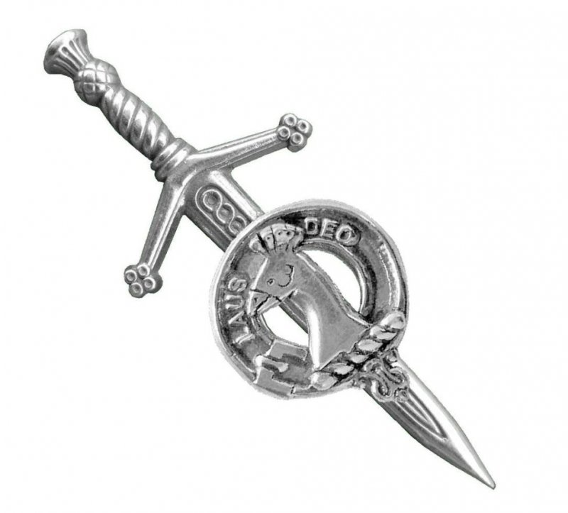 Image 1 of Arbuthnot Clan Badge Stylish Pewter Clan Crest Small Kilt Pin