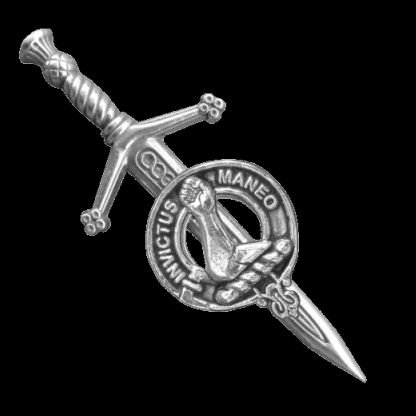 Image 0 of Armstrong Clan Badge Sterling Silver Clan Crest Small Kilt Pin