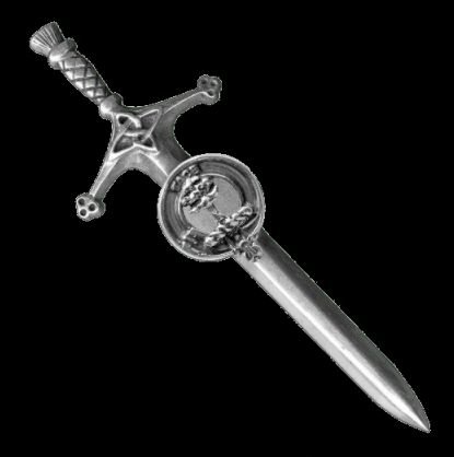 Image 0 of Abercrombie Clan Badge Sterling Silver Clan Crest Large Kilt Pin