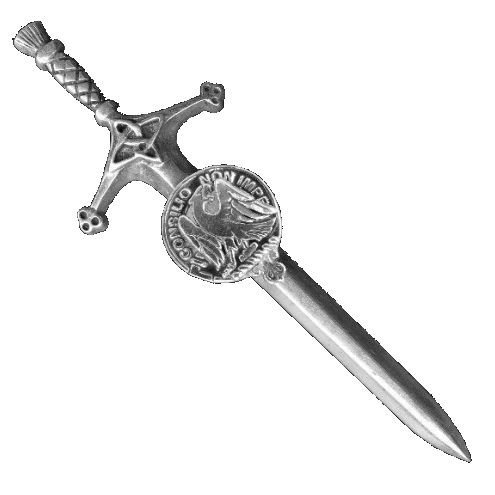 Image 1 of Agnew Clan Badge Sterling Silver Clan Crest Large Kilt Pin