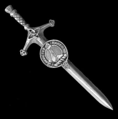 Image 0 of Armstrong Clan Badge Sterling Silver Clan Crest Large Kilt Pin