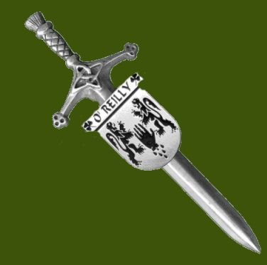 Image 0 of O'Reilly Irish Coat Of Arms Shield Stylish Pewter Family Crest Large Kilt Pin