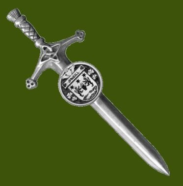 Image 0 of ONeill Irish Coat Of Arms Claddagh Round Pewter Family Crest Large Kilt Pin