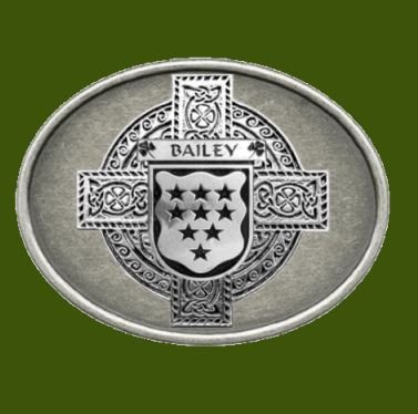 Image 0 of Bailey Irish Coat of Arms Oval Antiqued Mens Stylish Pewter Belt Buckle