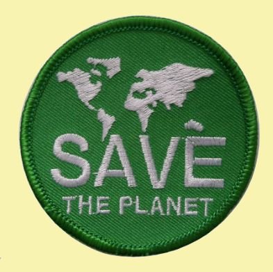 Image 0 of Save The Planet Round Embroidered Cloth Patch Set x 3