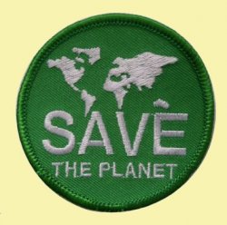 Save The Planet Round Embroidered Cloth Patch Set x 3