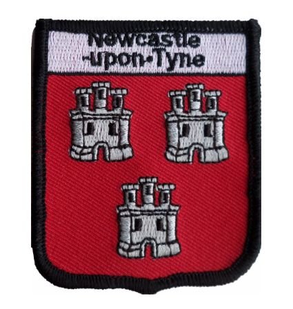 Image 1 of United Kingdom Newcastle-Upon-Tyne Shield Places Embroidered Cloth Patch Set x 3