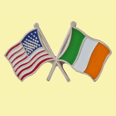 Image 0 of United States Ireland Crossed Country Flags Friendship Enamel Lapel Pin Set x 3