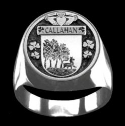 Callahan Irish Coat Of Arms Family Crest Mens Sterling Silver Ring