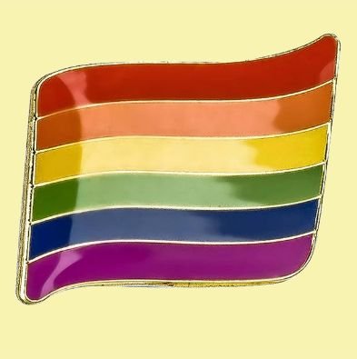 Image 0 of Rainbow Pride Waving Flag Enamel Badge Lapel Pin Set x 3