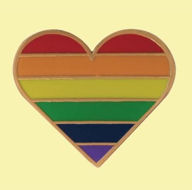 Image 0 of Rainbow Pride Heart Enamel Badge Lapel Pin Set x 3