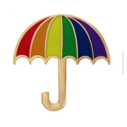 Image 1 of Rainbow Pride Umbrella Enamel Badge Lapel Pin Set x 3