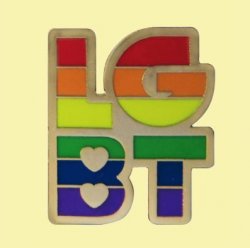 Rainbow Pride LGBT Letters Enamel Badge Lapel Pin Set x 3