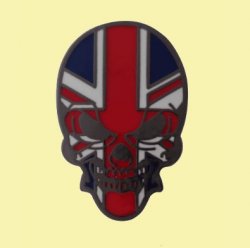 Union Jack Flag Human Skull Enamel Lapel Pin Set x 3