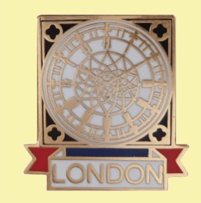 Image 0 of United Kingdom London Big Ben Clock Face Enamel Lapel Pin Set x 3