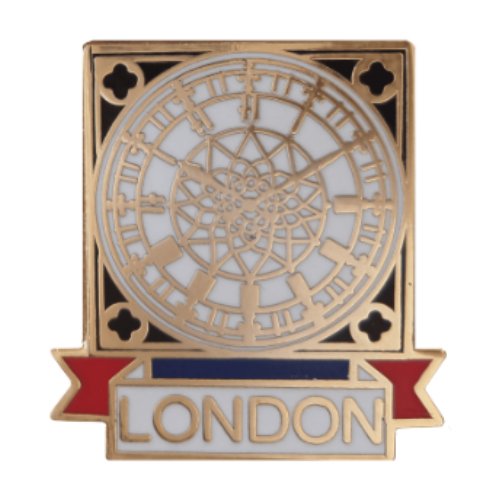 Image 1 of United Kingdom London Big Ben Clock Face Enamel Lapel Pin Set x 3