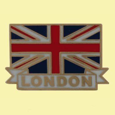 Image 0 of Union Jack Flag London Rectangular Enamel Lapel Pin Set x 3