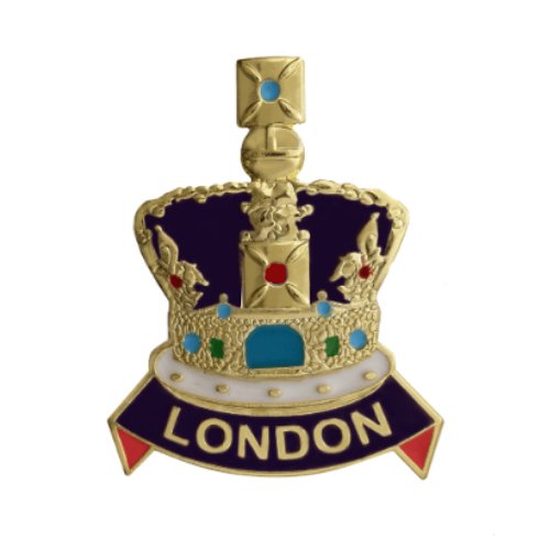 Image 1 of London Royal Crown Jewels Enamel Lapel Pin Set x 3