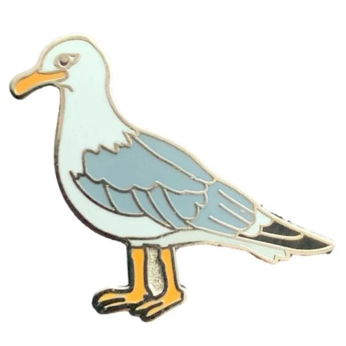 Image 1 of Seagull Bird Themed Enamel Lapel Pin Set x 3