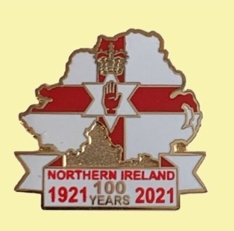 Image 0 of Northern Ireland 100 Year Anniversary Enamel Badge Lapel Pin Set x 3