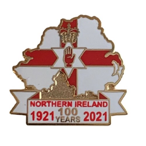 Image 1 of Northern Ireland 100 Year Anniversary Enamel Badge Lapel Pin Set x 3