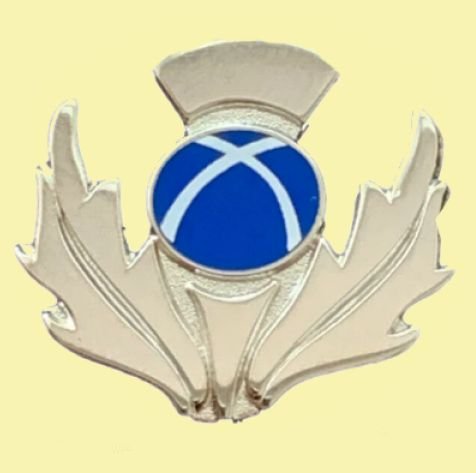 Image 0 of Scotland Thistle Flower Saltire Enamel Badge Lapel Pin Set x 3