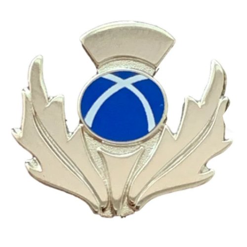 Image 1 of Scotland Thistle Flower Saltire Enamel Badge Lapel Pin Set x 3