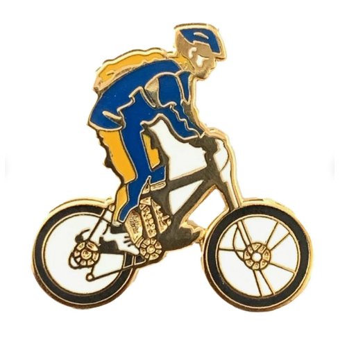 Image 1 of Mountain Biker Sport Themed Enamel Lapel Pin Set x 3