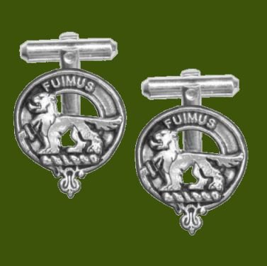 Image 0 of Bruce Clan Badge Stylish Pewter Clan Crest Cufflinks