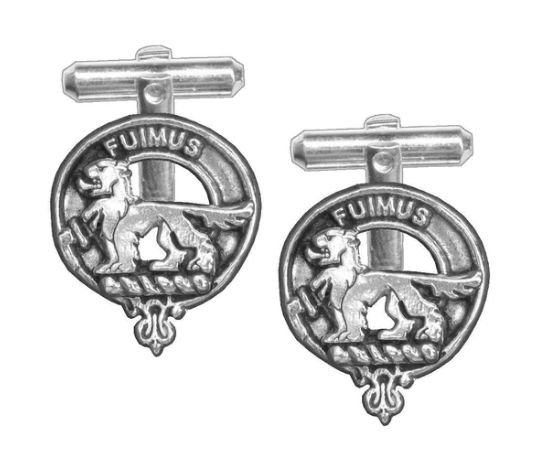 Image 1 of Bruce Clan Badge Stylish Pewter Clan Crest Cufflinks