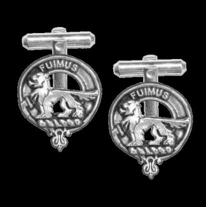Image 0 of Bruce Clan Badge Sterling Silver Clan Crest Cufflinks