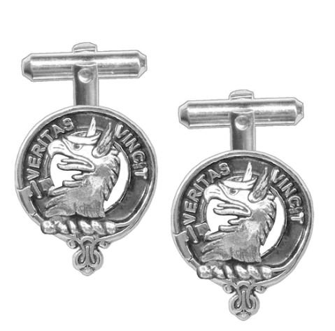 Image 1 of Allison Clan Badge Stylish Pewter Clan Crest Cufflinks