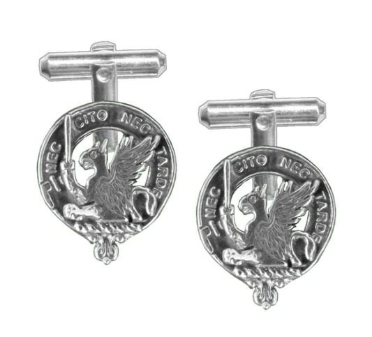 Image 1 of Bannatyne Clan Badge Stylish Pewter Clan Crest Cufflinks